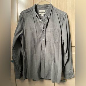 Madewell Men’s Corduroy Long-Sleeve Button-up Shirt - Gray/Charcoal - Small